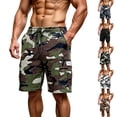 thumbnail image 1 of Domuza Cargo Shorts for Men Elastic Waist Summer Casual Drawstring Work Hiking Outdoor Shorts with Multi-Pocket Army Green XL, 1 of 4