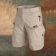 thumbnail image 1 of Domuza Cargo Shorts for Men Elastic Waist Waterproof Shorts Cargo Stretch Ripstop Running Athletic Hiking Pants with Multi Pockets Khaki 3XL, 1 of 4