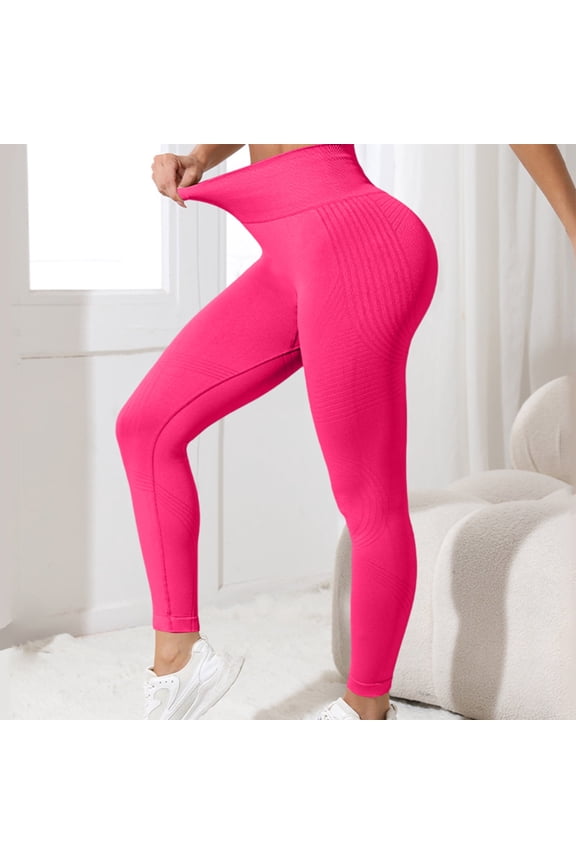 Celsior Anti Cellulite Compression 3D Leggings Women Butt Lifting High Waisted with Resistance Workout Yoga Pants Hot Pink L