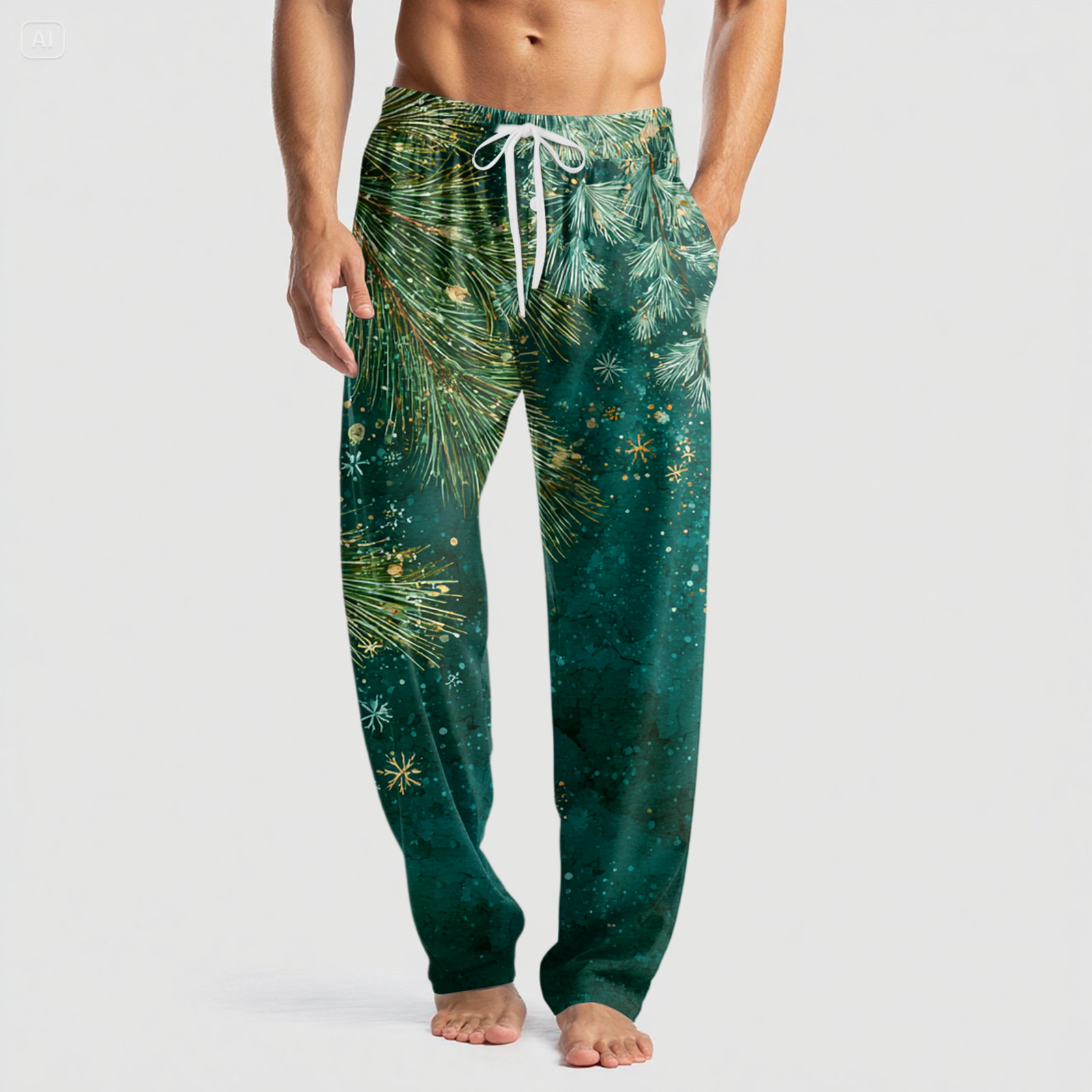 Domuza Christmas Pajamas for Men Pants Casual Cotton Stretch Waist ...
