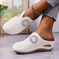 thumbnail image 1 of Domuza Clogs Mules for Women 2026 Summer Hollow Out Breathable Platform Wedge Slippers Sandals Comfortable Closed Toe Slip On Orthopedic Casual Walking Shoes with Arch Support Beige 9（EU-42）, 1 of 4