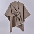 thumbnail image 1 of Domuza Cross Front Shawl Wraps for Women Soft Warm Wedding Travel Shawls Poncho Sweater Cape Khaki, 1 of 3