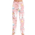 thumbnail image 1 of Domuza Easter Mens Pajama Pants Bunny Print Drawstring Wide Leg Pants Sleepwear Trousers Lounge Pajama Bottoms Red M, 1 of 3