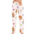 thumbnail image 1 of Domuza Easter Mens Pajama Pants Bunny Print Stretchy Trousers Elastic Waist Lounge Sleep Lightweight Trendy Loungewear Wine 2XL, 1 of 3