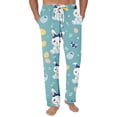 thumbnail image 1 of Domuza Easter Rabbit Pajama Pants for Men Casual Drawstring Stretch Waist Home Trousers Relaxed Fit Comfy Lounge Sleep Pants with Pockets Mint Green M, 1 of 4