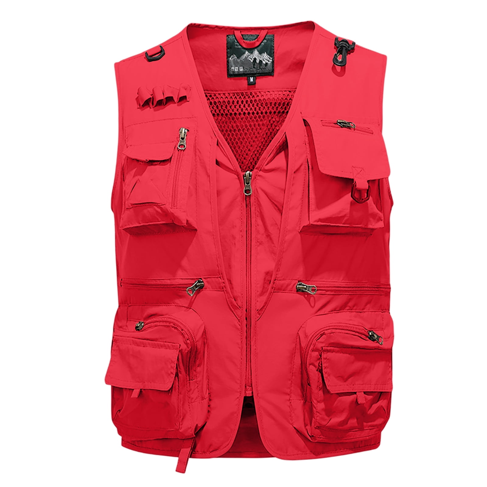 Domuza Fishing Vest Zip Up Jacket for Men Casual Lightweight Rain