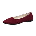 thumbnail image 1 of Domuza Flat Shoes for Women Slip On Comfortable Walking Ballerina Shoes Ladies Cute Ballet Flats Pumps Low Wedge Dolly Shoes for Office Work Party Wine 8.5（EU-41）, 1 of 4