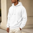 thumbnail image 1 of Domuza Fleece Sweatshirts Hoodies for Men Fall Winter Casual Drawstring Athletic Basic Fit Hooded Pullover with Pockets, 1 of 8