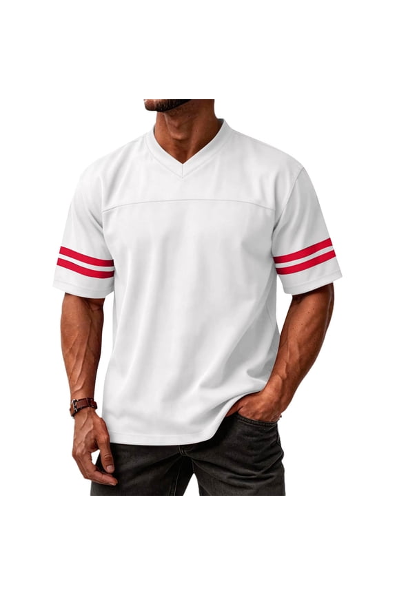 Football Jerseys for Men Replica Plain Workout Sport Game Shirts Casual Outwear Beige 2XL