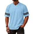 thumbnail image 1 of Domuza Football Jerseys for Men Replica Plain Workout Sport Game Shirts Casual Outwear Light Blue L, 1 of 5