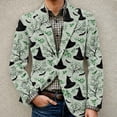 thumbnail image 1 of Domuza Halloween Blazer for Men Casual Regular Fit Corduroy Suit Jackets with Pockets One Buttons Sport Coat Outfits for Men Mint Green 2XL, 1 of 6