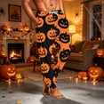 thumbnail image 1 of Domuza Halloween Pajama Pants Men Casual Stretch Waist Drawstring Jogger Pjs Trousers Spooky Novelty Graphics Lightweight Comfy Home Trousers Earthy Yellow XL, 1 of 6