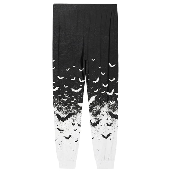 Domuza Halloween Pajama Pants for Men Casual Stretch Waist Drawstring Jogger Pj Pants Novelty Horror Print Comfy Soft Home Trousers Black M