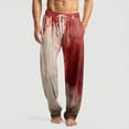 thumbnail image 1 of Domuza Halloween Pajamas Mens Spooky Funny Print Casual Drawstring Pajama Pants Lightweight Soft Cotton Lounge Pajama Bottoms with Pockets Vermilion M, 1 of 6