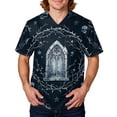 thumbnail image 1 of Domuza Halloween Scrub Shirts for Men Funny Novelty Graphics V-Neck Short Sleeve Caregiver Uniform Shirts Comfy Soft Classic Fit Medical Scrub Tops 3XL, 1 of 5