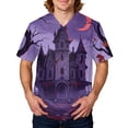 thumbnail image 1 of Domuza Halloween Scrub Tops Men Novelty Spooky Graphics V-Neck Short Sleeve Work Uniform Shirts Comfy Soft Classic Fit Medical Workwear XL, 1 of 5
