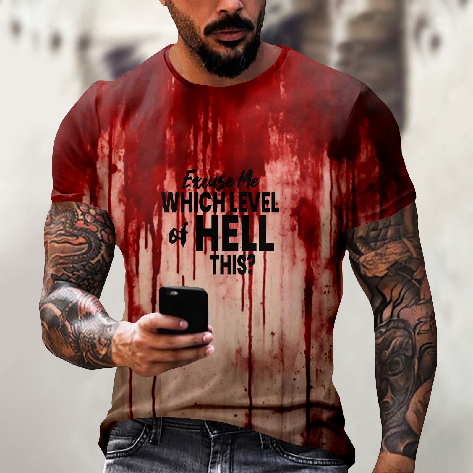 Problem Solved Halloween Tank Top - Women's Bloody Splatter Graphic Racerback T-Shirt - View #10