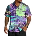 thumbnail image 1 of Domuza Hawaiian Shirt for Men Casual Short Sleeves Button Down Lapel Tee Shirts New Trendy Comfy Vacation Beach Tropical Blouses Fluorescent Green S, 1 of 3