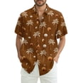 thumbnail image 1 of Domuza Hawaiian Tropical Shirt Men Short Sleeve Trendy Casual Button Up Tshirts Lounge Vacation Lightweight Loose Fit Blouse Light Brown S, 1 of 7
