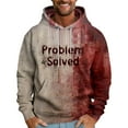 thumbnail image 1 of Domuza Hoodies for Men Halloween Horror Funny Print Drawstring Hooded Sweatshirt Fall Winter Long Sleeve Casual Relaxed Fit Pullover with Kangaroo Pocket Hot Pink XL, 1 of 5