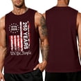 thumbnail image 1 of Domuza July Of 4th Shirts for Men American Flag Print Casual Crew-Neck Sleeveless Tee Shirts 2026 New Fashion Comfort Loose Fit Top Wine 3XL, 1 of 3