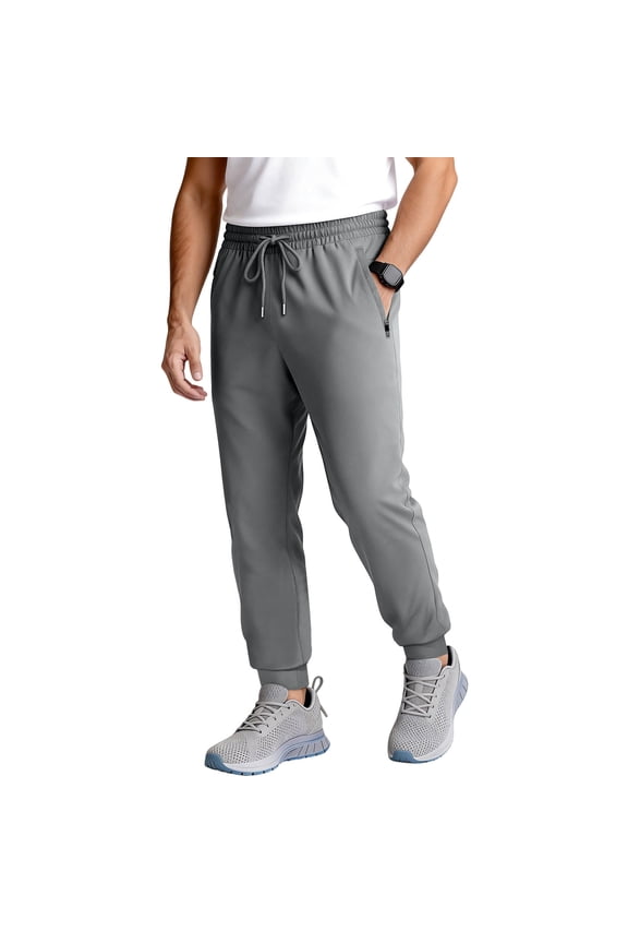 Lightweight Hiking Pants for Men Drawstring Elastic Wasit Fishing Athletic Pants 2026 New Outdoor Running Workout Active Track Pants Dark Gray L