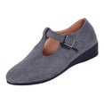 thumbnail image 1 of Domuza Mary Jane Shoes Women Slip on Dressy Ballet Flats Shoes for Women New Fashion Non-Slip Shoes for School Formal Walking Gray 6.5（EU-37）, 1 of 6