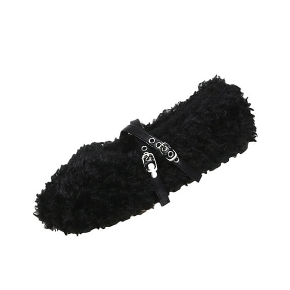 Domuza Mary Jane Shoes Women Slip on Dressy Ballet Shoes for Women 2026 New Fashion Non-Slip Flats for School Formal Walking Black 7.5(EU-39)
