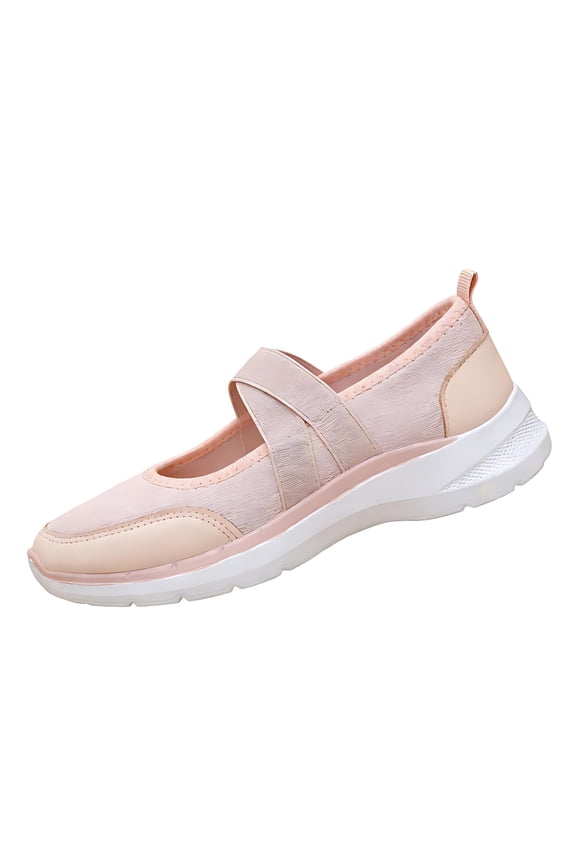 Mary Jane Shoes for Women Slip on Dressy Ballet Flats Shoes for Women New Comfy Non-Slip Shoes for School Formal Walking Pink 7（EU-38）