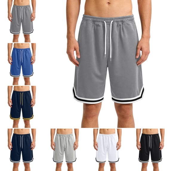 Domuza Men Athletic Basketball Shorts Loose Fit Lightweight Breathable Drawstring Waistband Mesh Sports Shorts Dark Gray XL