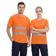thumbnail image 1 of Domuza Men High Visibility Reflective Work T‑Shirt, Class 3 Hi‑Vis Safety Shirt, Quick‑Dry Mesh Short Sleeve Top, Protective Workwear for Construction, 1 of 8