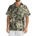 thumbnail image 1 of Domuza Men Scrub Top Plus Size V-Neck Short Sleeve Nurse Uniform Camo Printed Stretch T-Shirts Comfort Soft Nursing Top with Pockets Khaki XL, 1 of 4