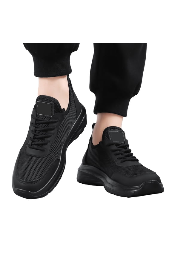 Men's 2026 Summer Breathable Mesh Walking Shoes, shock absorbing and non slip lightweight casual sneakers for all-day comfort. Black 8 (EU-41)
