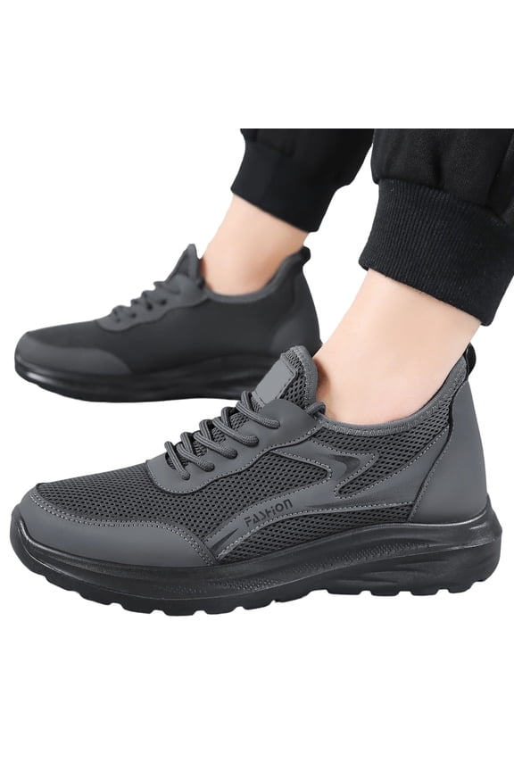 Men's 2026 Summer Breathable Mesh Walking Shoes, shock absorbing and non slip lightweight casual sneakers for all-day comfort. Gray 9 (EU-43)