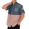 thumbnail image 1 of Domuza Men's 250 Anniversary Usa Shirt Usa Flag Graphics Casual Collared Button Up Short Sleeve Tee Shirts Summer Fashion Comfortable Tops with Pockets Complexion L, 1 of 5