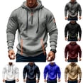 thumbnail image 1 of Domuza Men's Athletic Quarter Zip Hoodie Long Sleeve Pullover with Zipper Pocket Soft Fleece Workout Sweatshirt Light Gray 3XL, 1 of 6