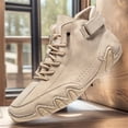thumbnail image 1 of Domuza Men's Casual Handmade High Top high boots Leather Outdoor Walking Sneakers 2026 summer Slip-on Lightweight Non-Slip Waterproof Driving Chukka Boots Beige 10.5 (EU-46), 1 of 5