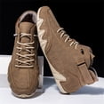 thumbnail image 1 of Domuza Men's Casual Handmade High Top high boots Leather Outdoor Walking Sneakers summer Slip-on Lightweight Non-Slip Waterproof Driving Chukka Boots Khaki 9.5 (EU-44), 1 of 4