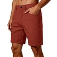 thumbnail image 1 of Domuza Men's Casual Shorts 9 Inch Flat Front Lightweight Summer Beach Vacation Shorts with Pockets Wine XL, 1 of 2