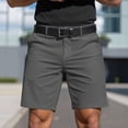 thumbnail image 1 of Domuza Men's Classic-Fit Chino Short Summer Stretch Waist Cotton Twill Casual Dress Shorts with Pockets Dark Gray XL, 1 of 4