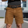 thumbnail image 1 of Domuza Men's Classic-Fit Chino Short Summer Stretch Waist Cotton Twill Casual Dress Shorts with Pockets Light Brown L, 1 of 4