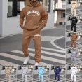 thumbnail image 1 of Domuza Men’s Complete Sport Tracksuit 2 Piece Sweatsuit Set, Graphic Long Sleeve Hoodie & Elastic Ankle Jogger Pants Athletic Outfit, Gym, Jogging and Outdoor Activities Coffee XL, 1 of 7