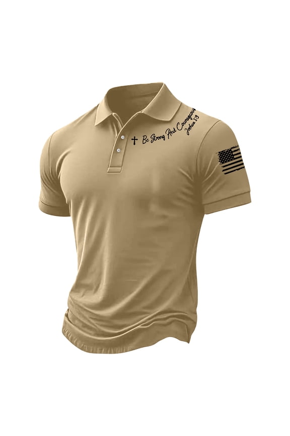 Men's July Of 4th Shirts Usa Flag Print Button Up Casual Lapel Short Sleeve Shirts 2026 Summer Fashion Comfy Tops Hawaiian Khaki 3XL