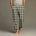 thumbnail image 1 of Domuza Men's Pajamas Pants Plaid Comfortable Loose Elastic Drawstring Jogger Pj Pants Lightweight Casual Soft Lounge Sleepwear with Pockets Earthy Yellow XL, 1 of 9