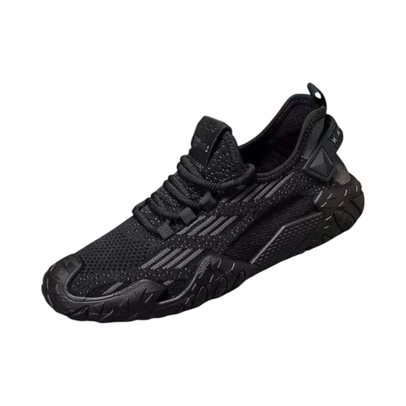 Domuza Men's Sports Shoes Summer Mesh Breathable Sneakers Fashionable, Comfortable, Anti-Slip and wear-Resistant with Rubber Soles Suitable for Outdoor Gyms Black 7 (EU-39)