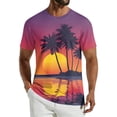 thumbnail image 1 of Domuza Men's Summer Streetwear Causal T Shirts Ombre Tropical Print Crewneck Short Sleeve Tee Shirts Tops Purple M, 1 of 6