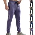 thumbnail image 1 of Domuza Men's Sweatpants with Zipper Pockets Athletic Workout Lightweight Pants Quick Dry Running Joggers Purple M, 1 of 5