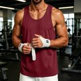 thumbnail image 1 of Domuza Men's Tank Top Undershirt Casual Workout Muscle Gym Sleeveless Square Neckline Tshirts 2026 Summer Trendy Running Training Beach Tops Wine S, 1 of 6