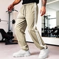 thumbnail image 1 of Domuza Men's Track Pants Warm-up Sweatpants Open Hem Tracksuit Bottoms for Gym Athletic Workout Khaki 2XL, 1 of 4