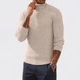 thumbnail image 1 of Domuza Men’s Turtleneck Sweater, Long‑Sleeve Stretch Ribbed Knitted Pullover Top, Slim‑Fit Basic Lightweight Casual Jumper for Fall & Winter, 1 of 6